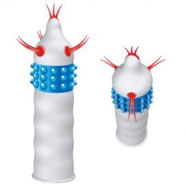 Стимулирующая насадка-презерватив &quot;Luxe Глубинная Бомба&quot; 