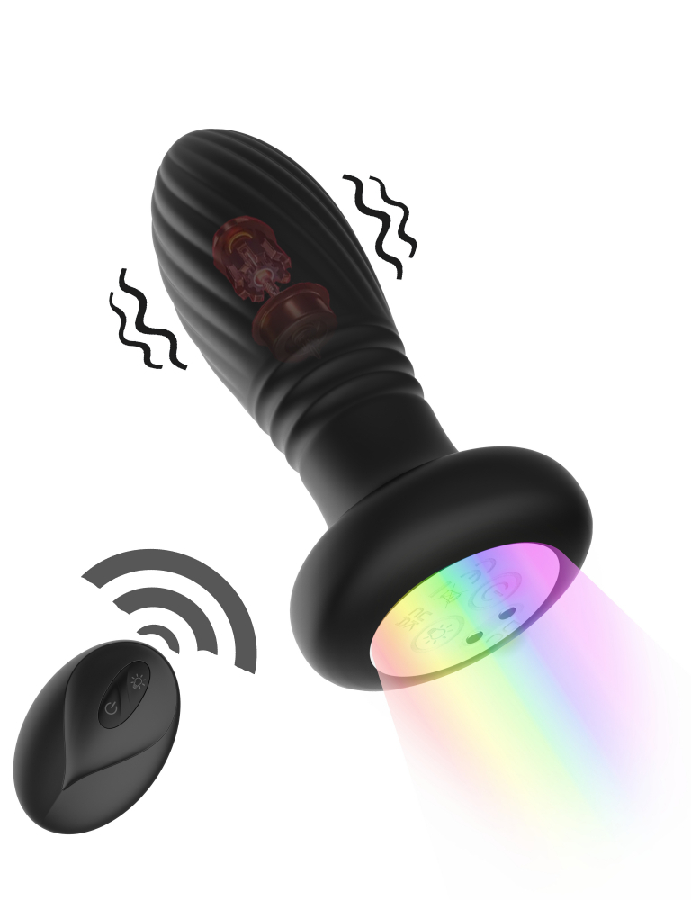 Пробка с фрикциями и LED-подсветкой &quot;Bump Orgasm&quot; на дистанционном управлении 